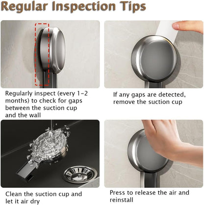 Wall Mounted Nail Free Installation Suction Cup Towel Bar - Swivel Towel Racks for Bathroom
