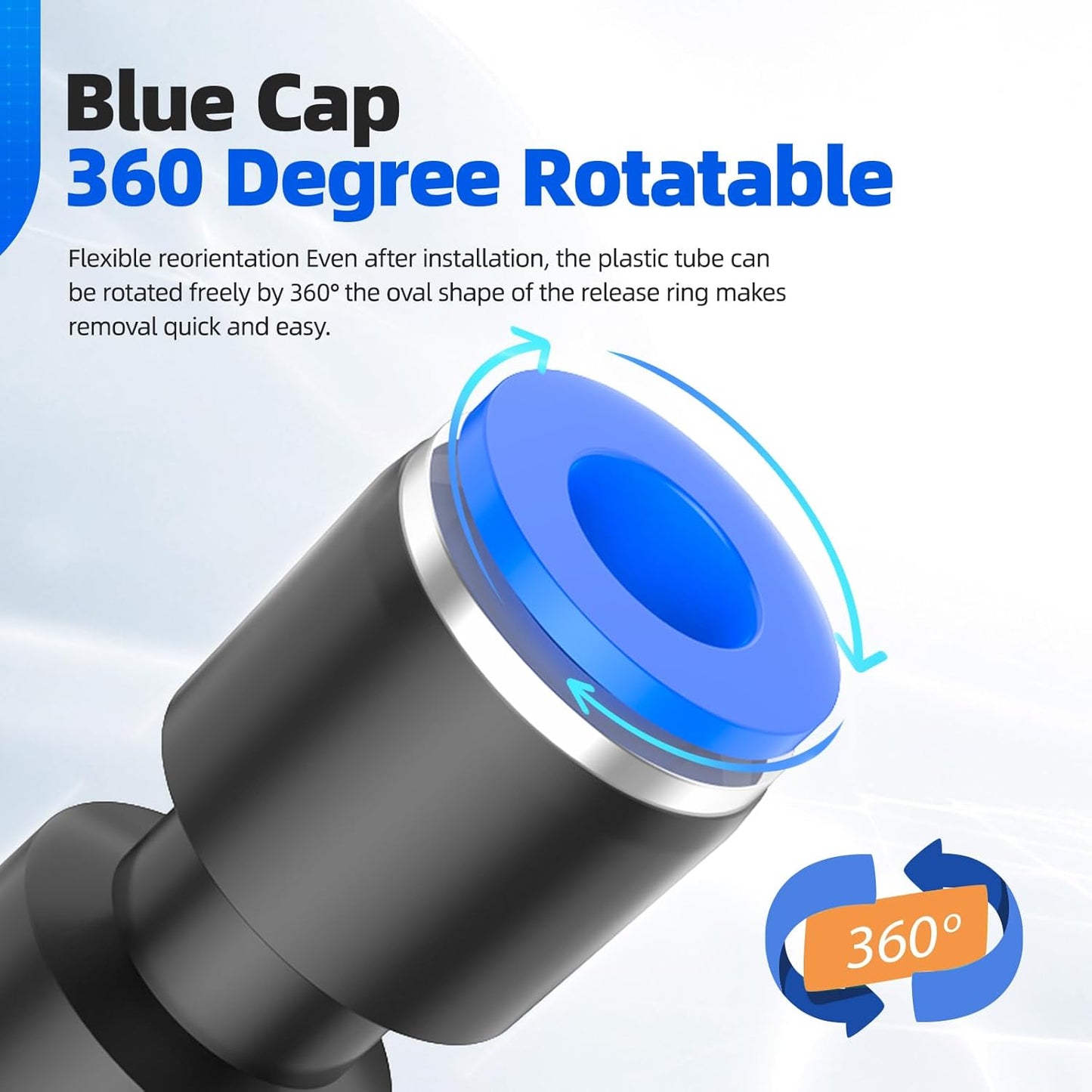 80Pcs Quick Connect Air Hose Fittings 5/32" 1/4" 5/16" 3/8" 1/2" inch Straight Push to Connect Fittings Kit