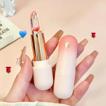 3PCS Flower Lipsticks Clear Jelly Lip Tint Set with Temperature Change Color and Moisturizing
