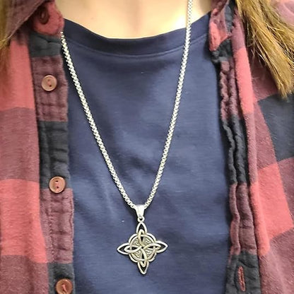 Mystical Witches Knot Necklace – Interwoven Celtic Pendant with Triquetra Trinity Symbol
