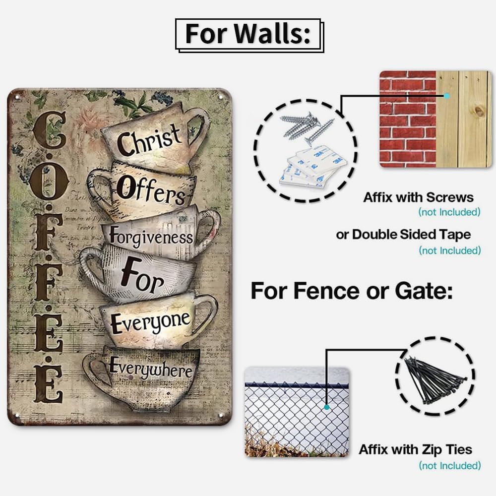 Christ Offers Forgiveness for Everyone Everywhere - Coffee Decor for Coffee Bar
