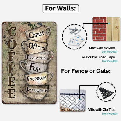 Christ Offers Forgiveness for Everyone Everywhere - Coffee Decor for Coffee Bar