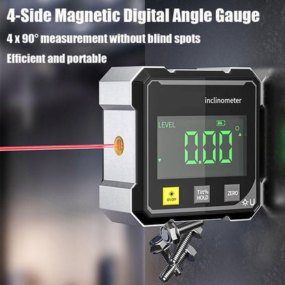 Dual-laser Digital Angle 4×90° High-Precision Level with LED Display, Magnetic Base