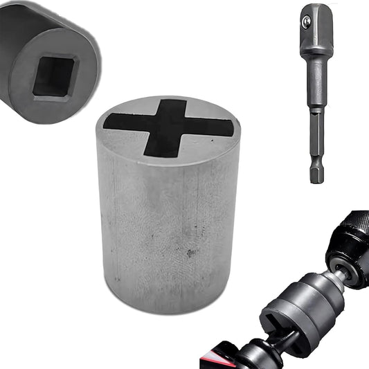 Universal Jack Socket Adapter with a 1/2 in Socket Adapter Bit for Hand Drill, Scissor Jack Drill Adapter