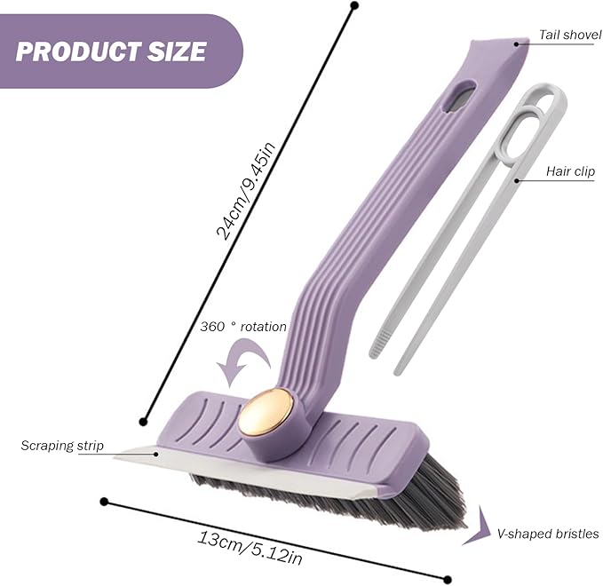 2Pcs Multi-Function Rotating Crevice Cleaning Brush, 360° Rotating No Dead Corners Crevice Gap Brush