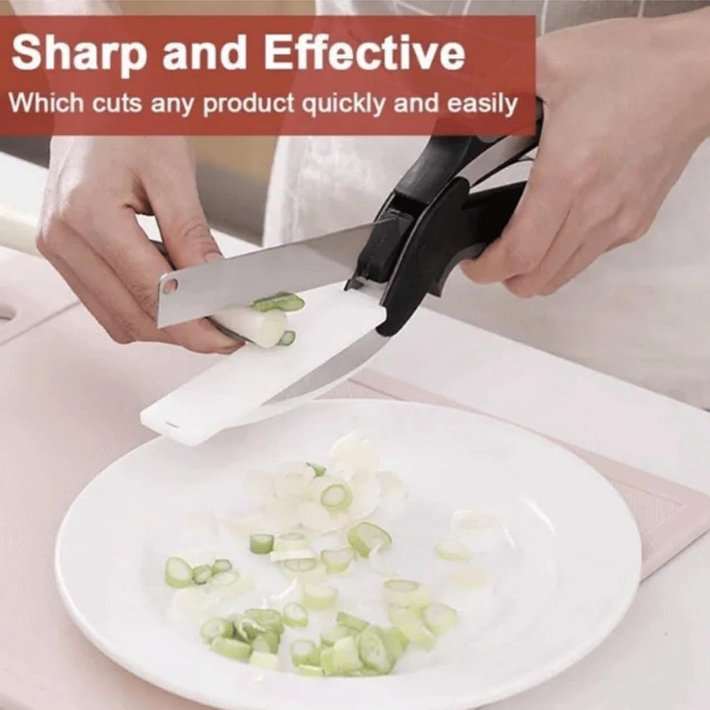 2-in-1 Multifunctional Detachable Kitchen Scissor with Cutting Board
