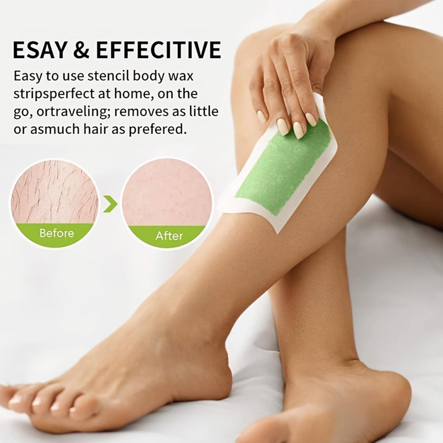 20PCS Wax Strips for Face & Body Hair Removal, Painless Hair Removal For All Skin Types