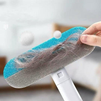 2Pcs Pet Hair Remover 4 in 1- Reusable Long Handle Dog Hair Remover Brush