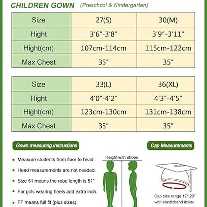 Kindergarten Graduation Cap Gown Stole Package with 2026 Tassel, Certificate