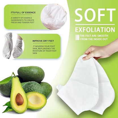 Foot Mask for Cracked Feet Repairing Foot Moisturizing MasksTreatment with Avocado Oil (3 Pairs)