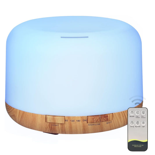 Essential Oil Diffusers with 2 Mist Mode 4 Timers＆7 Ambient Light
