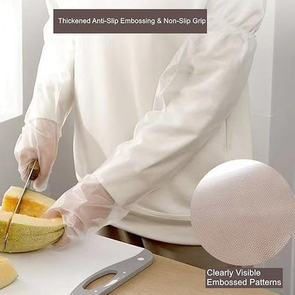 Long Sleeve Cleaning Gloves, 10Pcs/Set Reusable & Waterproof Protective Rubber Gloves for Household Duties