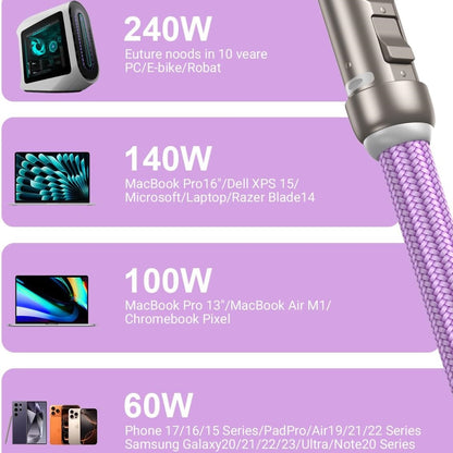 Universal Cell Phone Strap with Built-in 240W USB C Charging Cable & Data Transfer