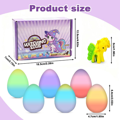 6 Pack Unicorn Hatching Rainbow Eggs for Kids