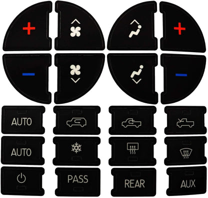 AC Dash Button Sticker Repair Kit for 07-15 GM Vehicles