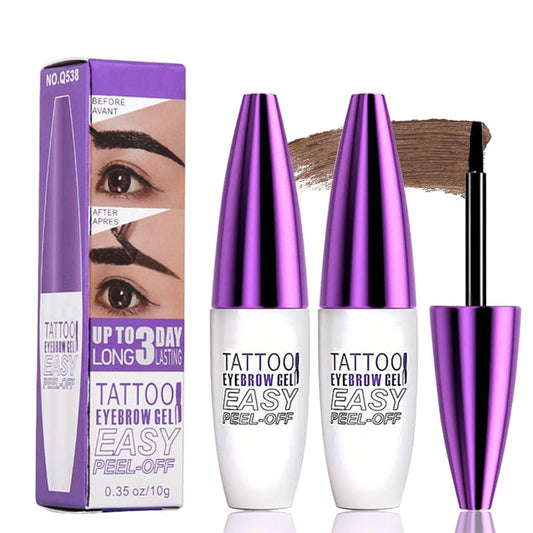 2Pcs Peel Off Brow Tint Gel - Waterproof & Sweatproof, Transfer-Resistant Multi-Day Wear, All Skin Types