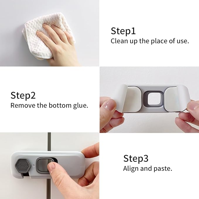 4 Pack Child Proof Refrigerator Lock, Child Safety Locks for Doors, RV Refrigerator, Oven Lock