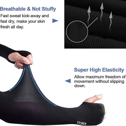 2 Pairs Unisex UV Cooling Arm Sleeves for Sports, Cycling, Golf, Running