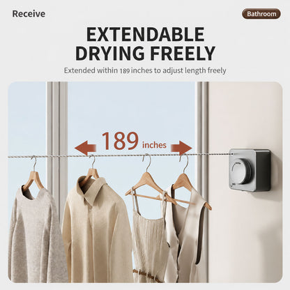 Invisible Wall-Mounted Retractable Clothesline