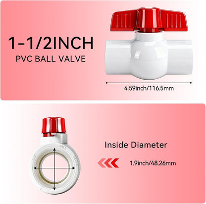PVC Ball Valve Supply Pipe Knob Threaded Ends