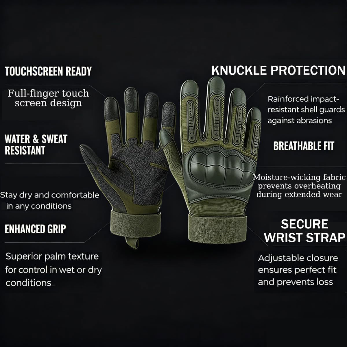 Shooting Tactical Gloves - Non-Slip wear-Resistant to Protect Hands, Suitable for Outdoor Sports