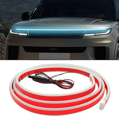 59 Inch Exterior Car LED Hood Light Strip, Flexible Waterproof Dynamic Scan Start Up Hoodbeam Lights