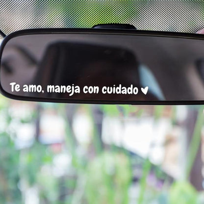 5pcs Te amo maneja con cuidado Rear View Mirror Sticker