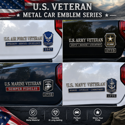 US Veterans Metal Car Emblem/Badge Series