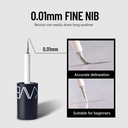 5 Colors Glitter Eyeliner Colorful Set,Metallic Shimmer White Silver Brown Diamond Shine Eye Liner
