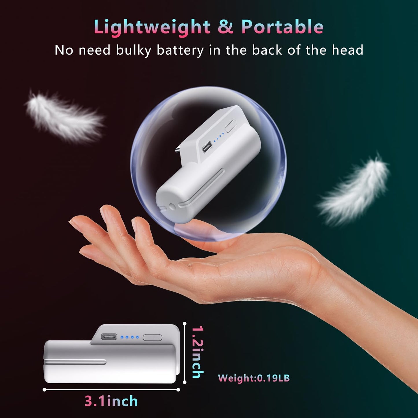 Large Power Protective 5000mAh Type C Battery Pack Power Bank