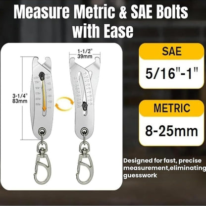 Portable Precise Thread Size Checker Keychain