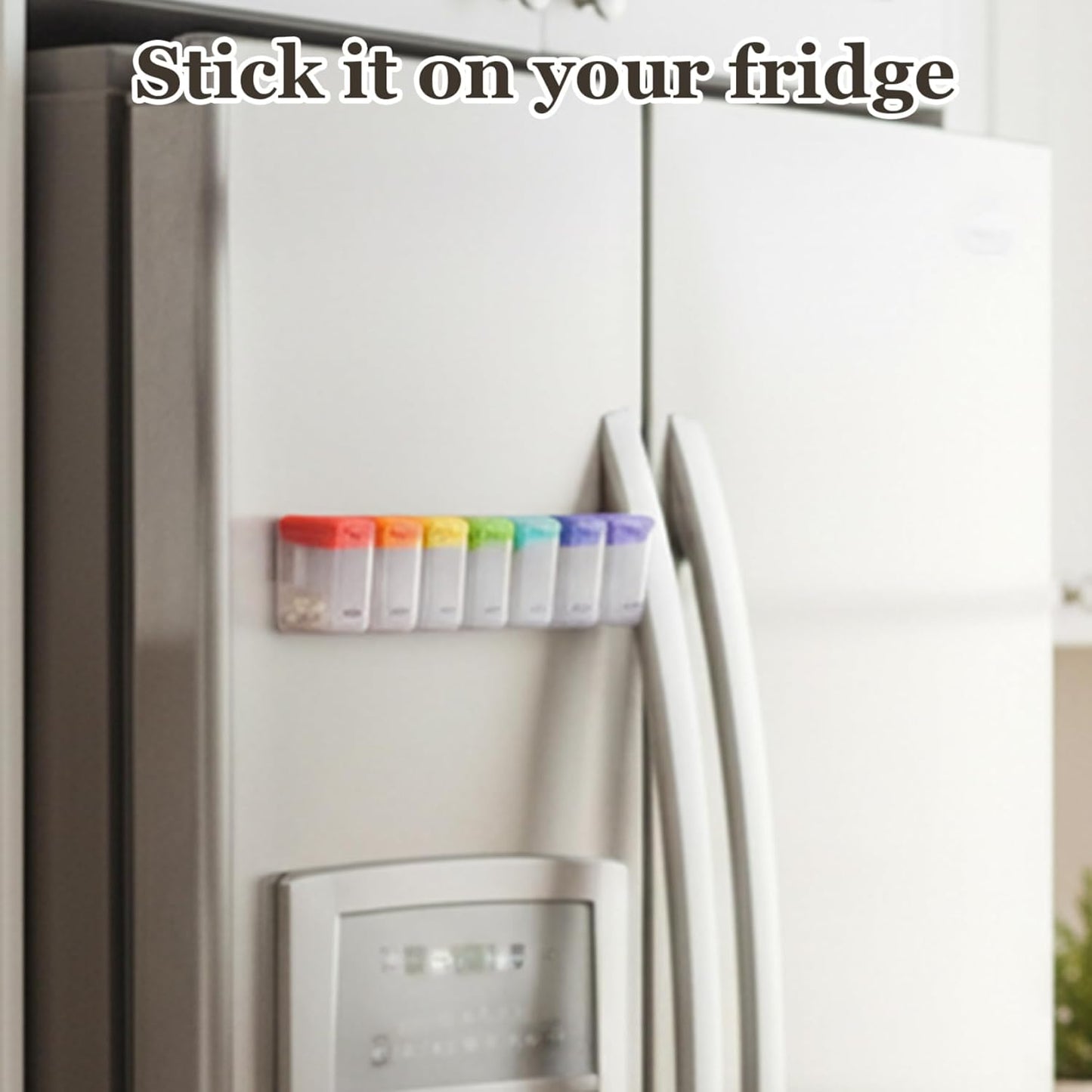 Magnetic Pill Organizer for Fridge, Pill Cases Organizers 7 Day with Removable Compartments