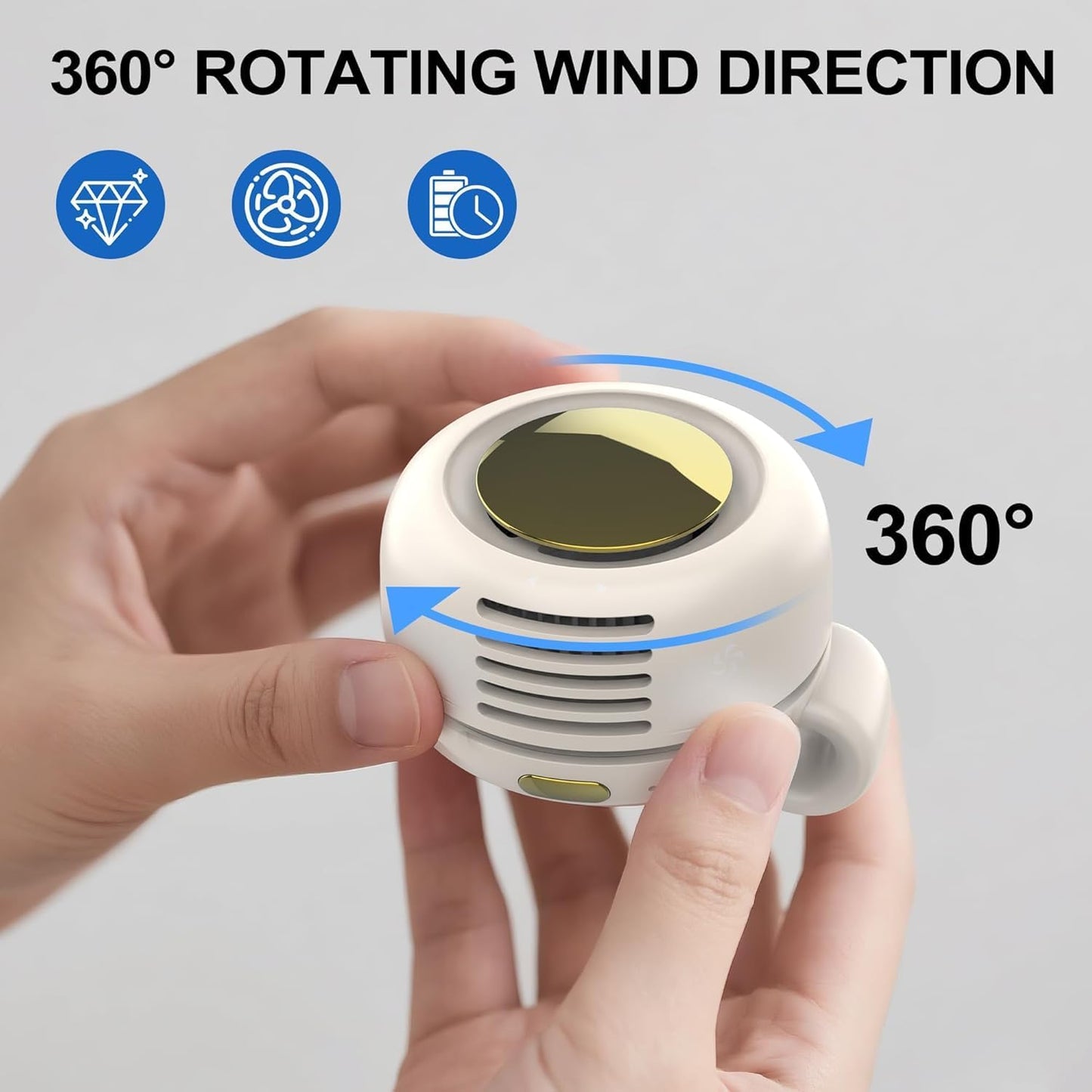 Portable Silent Mini Bladeless Fan Clip On For Shirt & Waist