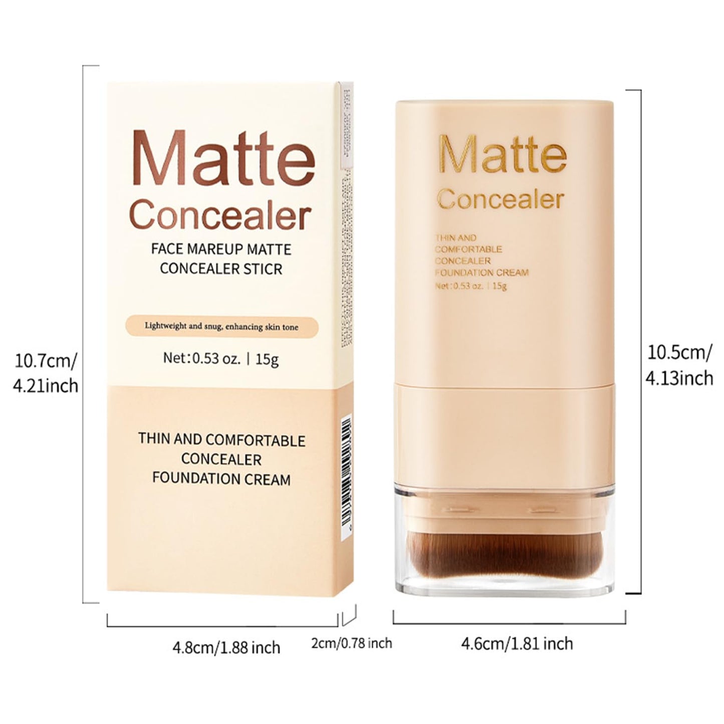 2 in 1 Dual-Ended Eraser Foundation Stick, Tinted Moisturizer, Skin Tint, Face Foundation and Dewy Finish