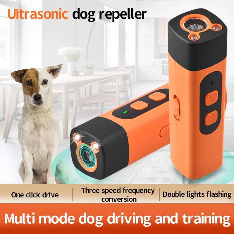 Stop Barking Dog Trainer Handheld Ultrasonic Chaser Drive Away Device Flashlight