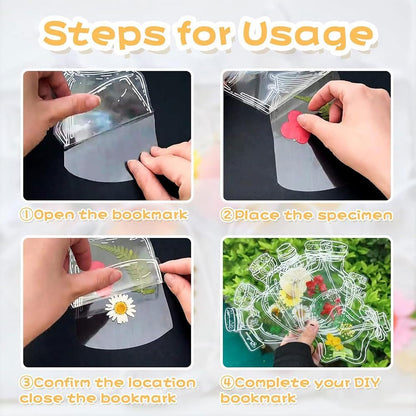 20Pcs Transparent Bookmarks for Dried Flowers, DIY Gifts Bookmarks