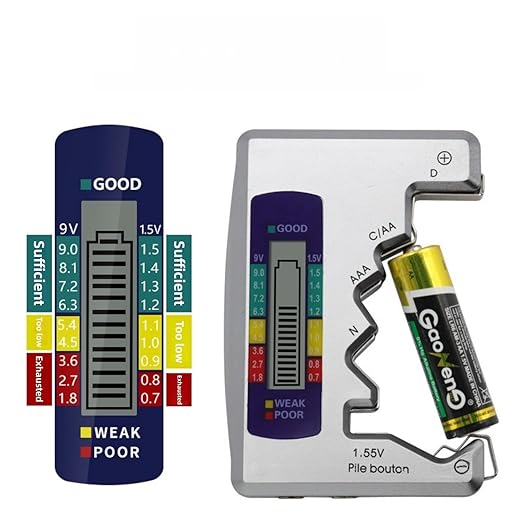 Universal Digital Battery Capacity Tester with LCD Display for D C N AAA AA 9V 1.5V Button