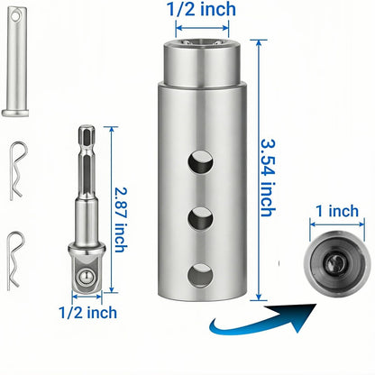 Heavy Duty Trailer Jack Drill Adapter Set for RV, Construction, Dump Trailers