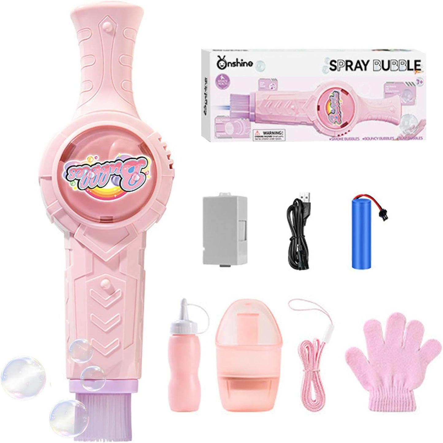 Rechargeable Automatic Electric Bubble Machine Colorful Lights & Music