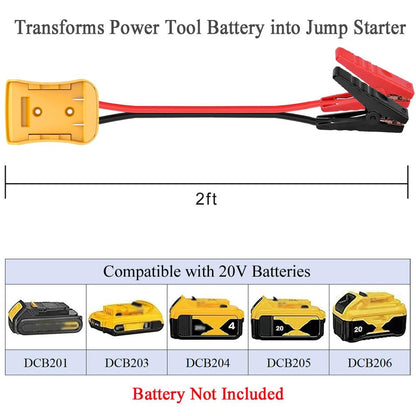 Jumper Cables with Adapter for Dewalt 20V Battery