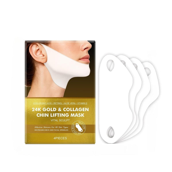 4pcs Collagen V-Line Chin Lifting Mask – Firming, Hydrating & Anti-Wrinkle Face