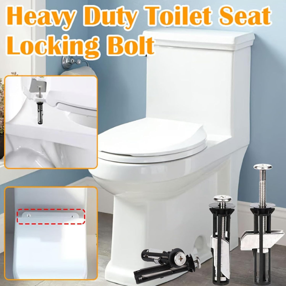 Universal Toilet Seat Bolt Kit - Quick Release, Easy to Install