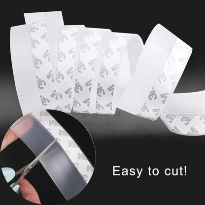 Silicone Clear Weather Stripping Door Seal,  Door Draft Stopper for Side of Door, Self-Adhesive Insulation Tape for Gaps (45mm;16Ft)