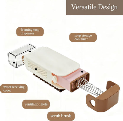 Multi-Functional 3-in-1 Foaming Soap Box with Roller & Scrub