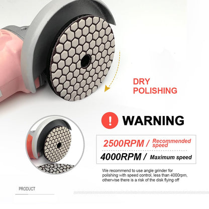 4 Inch Grit 30 Dry Diamond Polishing Pads for Granite Marble Stone 3Pcs