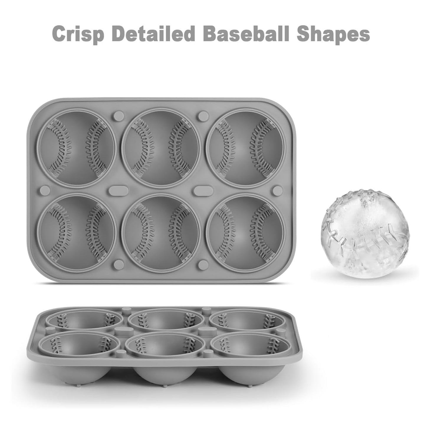 Large Baseball Silicone Fun Shapes Whiskey Ice Mold with Funnel