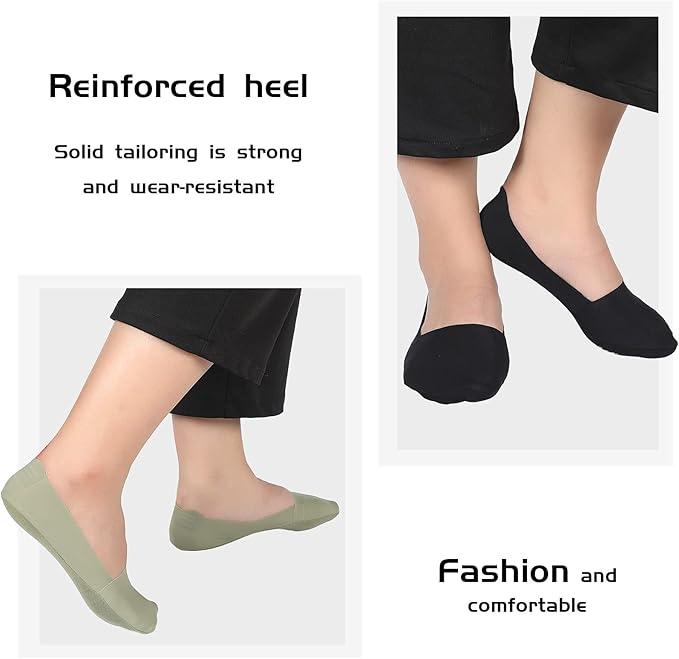 10 Pairs Women's No Show Ultra Low Cut Liner Socks - Ice Feeling, Non-Slip, Invisible, Thin