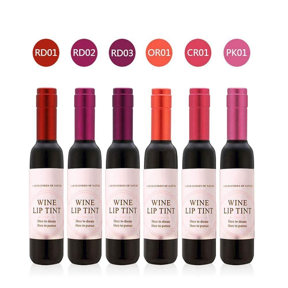 6 Colors Wine Lip Gloss Set - Matte Lip Stain Long Lasting Waterproof, Creates Natural Moisturizing Lip Gloss Easily
