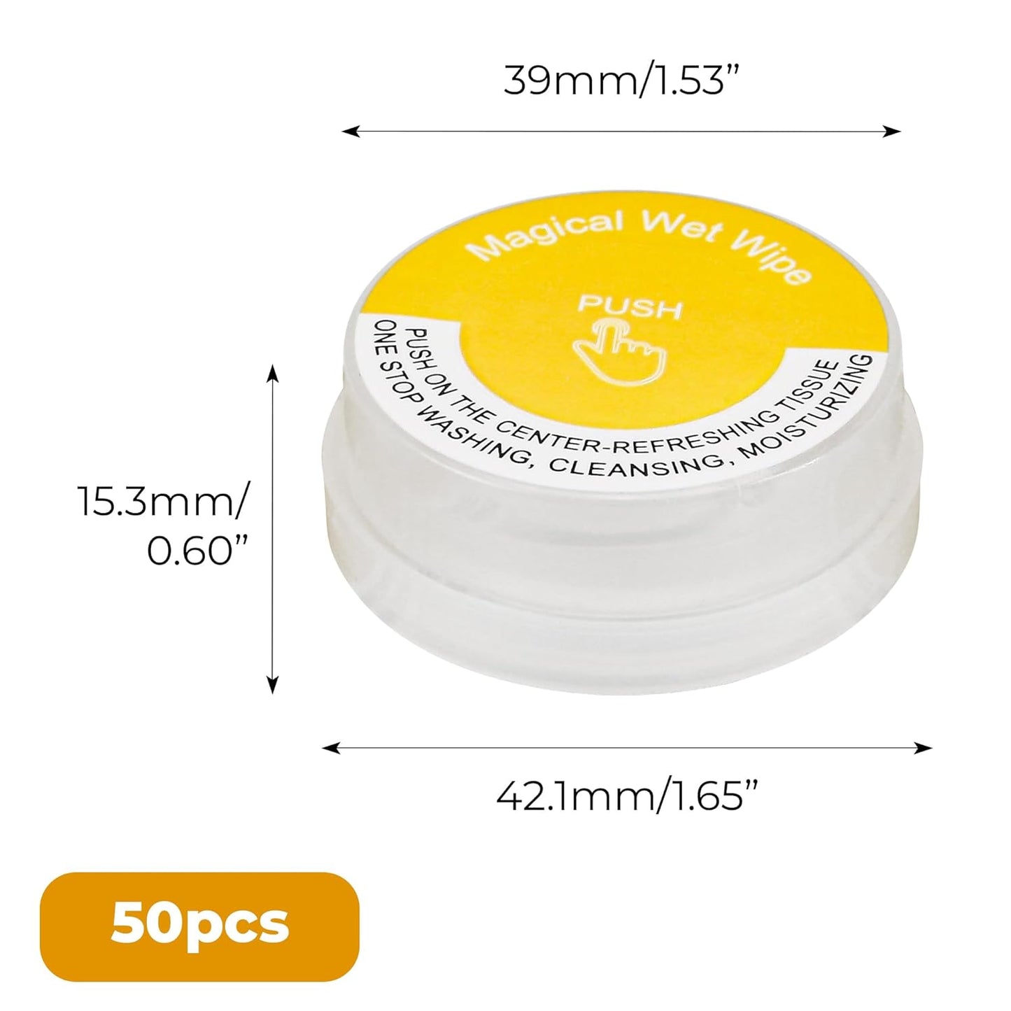 10 Pack Press Push Up Individually Sealed Wet Mini Wipes