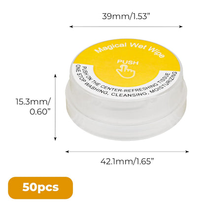 10 Pack Press Push Up Individually Sealed Wet Mini Wipes